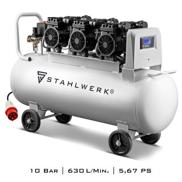 Compressore daria compressa STAHLWERK ST 1010 Pro - 10 bar, tre motori, potenza motore 5,67 CV
