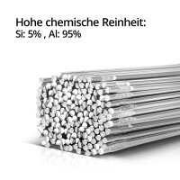 STAHLWERK Barre per saldatura TIG ER4043Si5 alluminio alto legato / &Oslash; 2,4 mm x 500 mm / 2 kg Scatola di conservazione inclusa